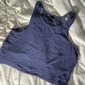 Forever 21 Navy Blue Sleeveless Crop Top Size S